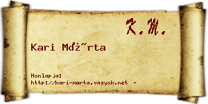 Kari Márta névjegykártya