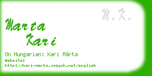 marta kari business card